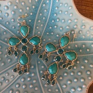 Kendra Scott Dakota Turquoise and London Blue Quartz Chandelier Earrings
